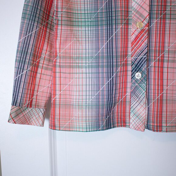 VTG Sz 36 Queen’s-Way Plaid Shirt 70s Semi Sheer Button Blouse | True Spring - Picture 6 of 7